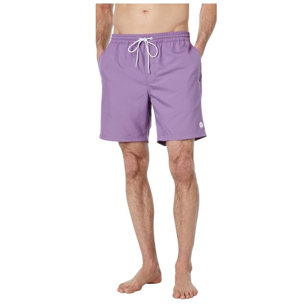 Men's Outerknown Elastic Waist Swim Trunks Beach Purple Large